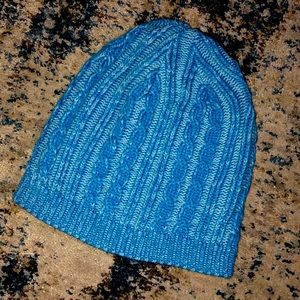 BLUE KNITTED BEANIE/ HEAD COVERING